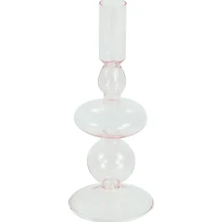 Gracie glas lysestage  lyserød 18 cm