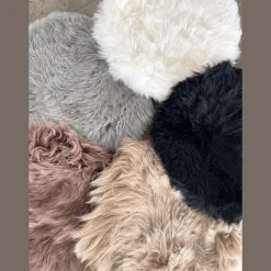 Ægte lammeskindshynde - Brun Ø35 cm