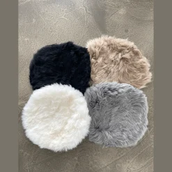 Ægte lammeskindshynde - Sort Ø40 cm