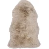 Ægte New Zealand lammeskind langhåret - Beige 95x65 cm