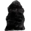 Ægte New Zealand lammeskind langhåret - Sort 95x65 cm