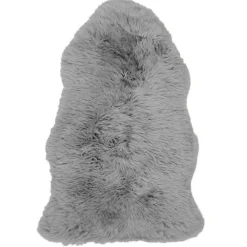 Ægte New Zealand lammeskind langhåret - Grå 95x65 cm