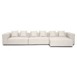 Hailey - Højrevendt chaiselong modulsofa i beige med 3 moduler L: 415 X D: 148 X H: 65 cm