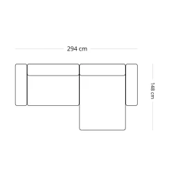 Hailey - Højrevendt chaiselong modulsofa i beige med 2 moduler L: 294 X D: 148 X H: 65 cm