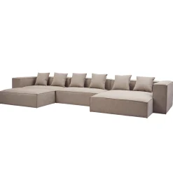 Hailey - Højrevendt chaiselong modulsofa med puf i sand L: 415 X D: 172 X H: 65 cm