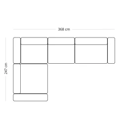 Hailey - Hjørnesofa modulsofa i beige med 4 moduler (Opstilling 1) L: 368 X D: 247 X H: 65 cm