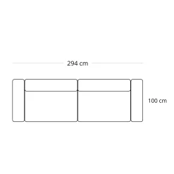 Hailey - Modulsofa i sand med 2 moduler L: 294 X D: 100 X H: 65 cm