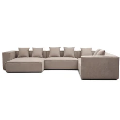 Hailey - U-sofa modulsofa i sand med 4 moduler - Venstrevendt chaiselong L: 368 X D: 247 X H: 65 cm