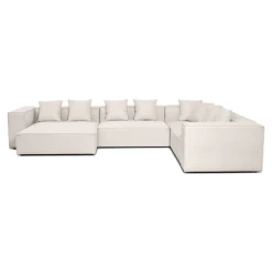 Hailey - U-sofa modulsofa i beige med 4 moduler - Venstrevendt chaiselong L: 368 X D: 247 X H: 65 cm