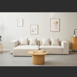 Hailey - Venstrevendt chaiselong modulsofa i beige med 2 moduler L: 294 X D: 148 X H: 65 cm