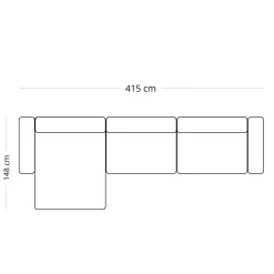 Hailey - Venstrevendt chaiselong modulsofa i beige med 3 moduler L: 415 X D: 148 X H: 65 cm