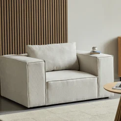 Hailey lænestol i beige L: 136 X D: 100 X H: 64 Cm