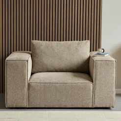 Hailey lænestol i sand L: 136 X D: 100 X H: 64 Cm