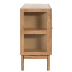 Havana egetræ glas skænk/vitrineskab med 3 låger - 80x40x140 cm