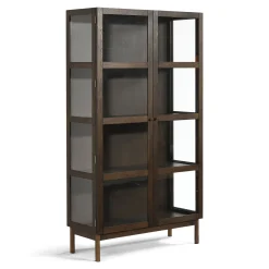 Havana egetræ vitrineskab i røget eg med 2 låger -180x40x100 cm