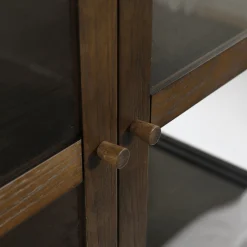 Havana egetræ vitrineskab i røget eg med 2 låger -180x40x100 cm