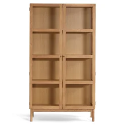 Havana egetræ vitrineskab med 2 låger - 180x40x100 cm