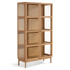 Havana egetræ vitrineskab med 2 låger - 180x40x100 cm