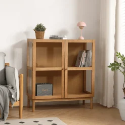 Havana egetræ vitrineskab med 2 låger -110x40x100 cm