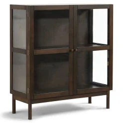 Havana vitrineskab i røget eg med 2 låger - 110x40x100 cm
