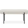 Helena bænk i hvid boucle 100x36x43 cm