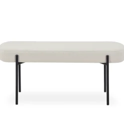 Helena bænk i hvid boucle 100x36x43 cm