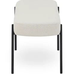 Helena bænk i hvid boucle 100x36x43 cm
