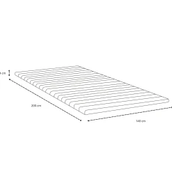 Henry hvid topmadras i PU-skum 140x200x4 cm