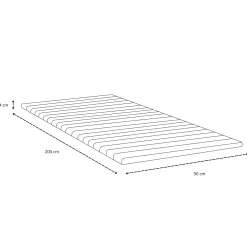 Henry hvid topmadras i PU-skum 90x200x4 cm