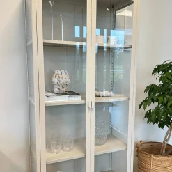 Herman glas skænk/vitrineskab - Beige metal 80x40x105 cm