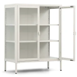 Herman glas skænk/vitrineskab - Beige metal 80x40x105 cm