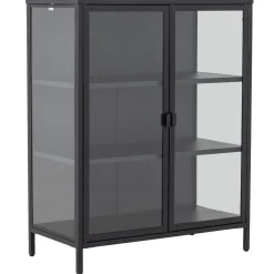 Herman glas skænk/vitrineskab - Sort metal 80x40x105 cm