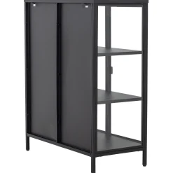 Herman glas skænk/vitrineskab - Sort metal 80x40x105 cm