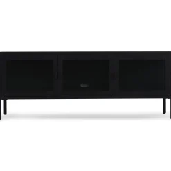 Herman TV bord - Sort metal/glas - 130x40x50 cm