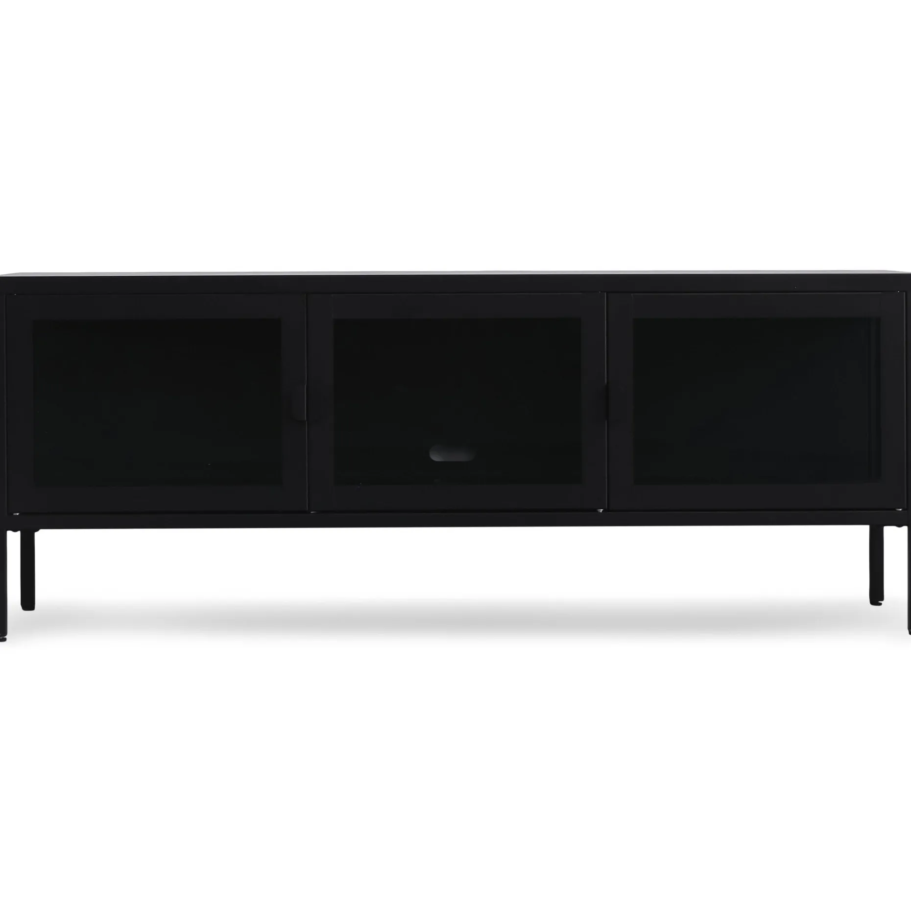 Herman TV bord - Sort metal/glas - 130x40x50 cm