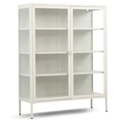 Herman Vitrineskab - Beige metal/glas - 110x40x140 cm