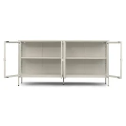 Herman Vitrineskab - Beige metal/glas - 170x40x85 cm
