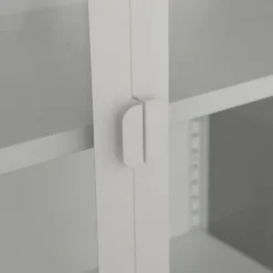 Herman Vitrineskab - Hvidt metal/glas - 110x40x140 cm