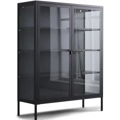 Herman Vitrineskab - Sort metal/glas - 110x40x140 cm