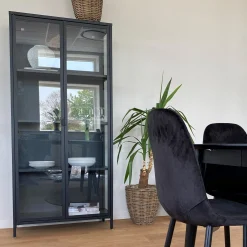 Herman Vitrineskab - Sort metal/glas - 80x40x180 cm