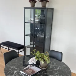 Herman Vitrineskab - Sort metal/glas - 80x40x180 cm