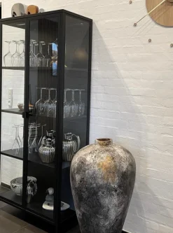 Herman Vitrineskab - Sort metal/glas - 80x40x180 cm