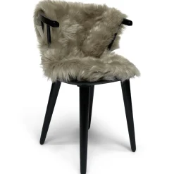 Imiteret langhåret lammeskind i Grå - 65x95 cm