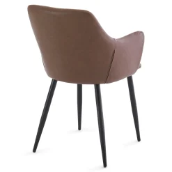 Isabella - spisebordsstol i brun kunstlæder