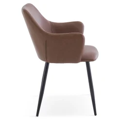 Isabella - spisebordsstol i brun kunstlæder