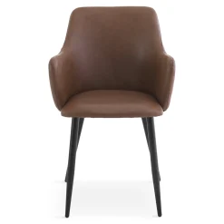 Isabella - spisebordsstol i brun kunstlæder