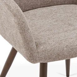 Jenna spisebordsstol - sand tekstil med røget egelook