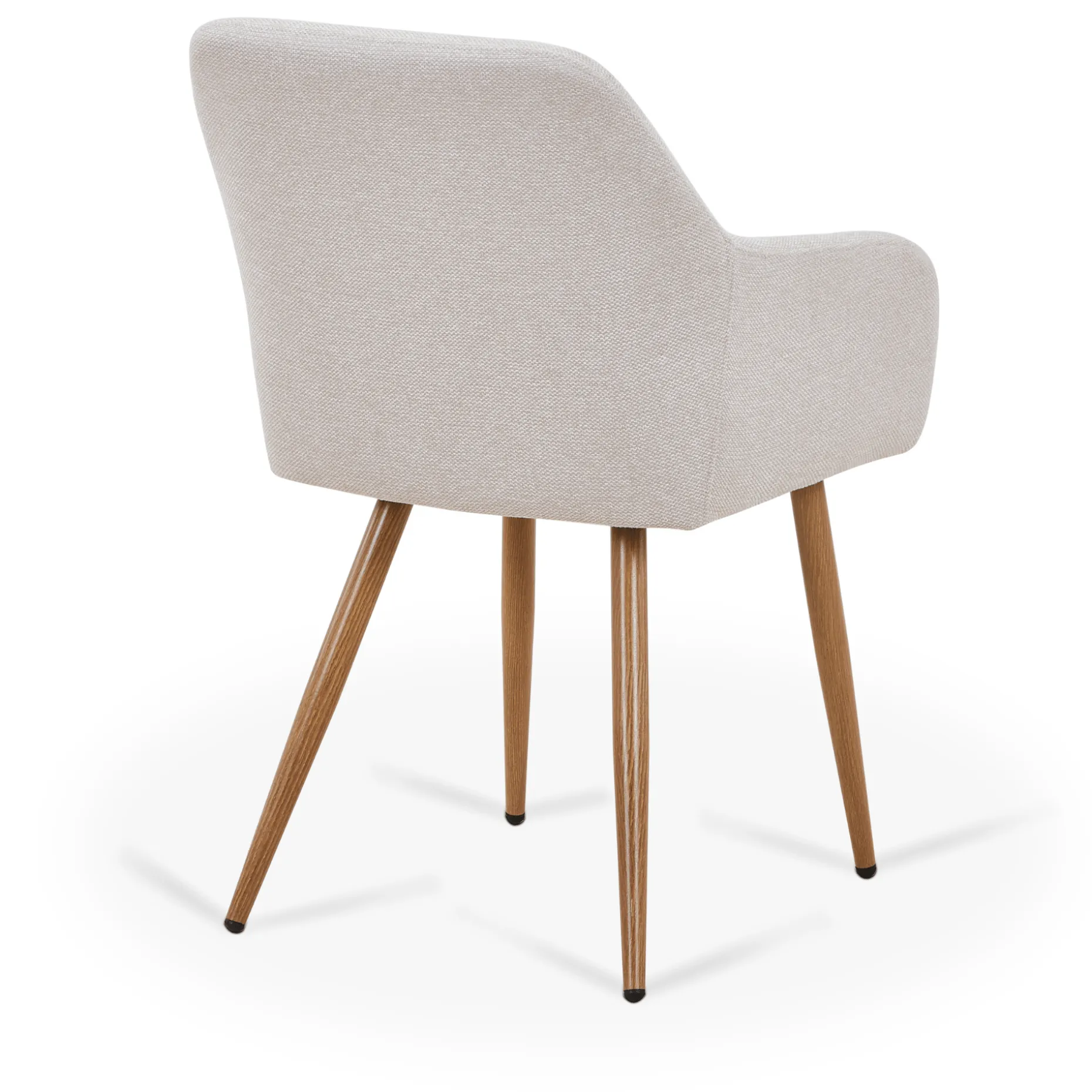 Jenna spisebordstol - beige tekstil med egelook