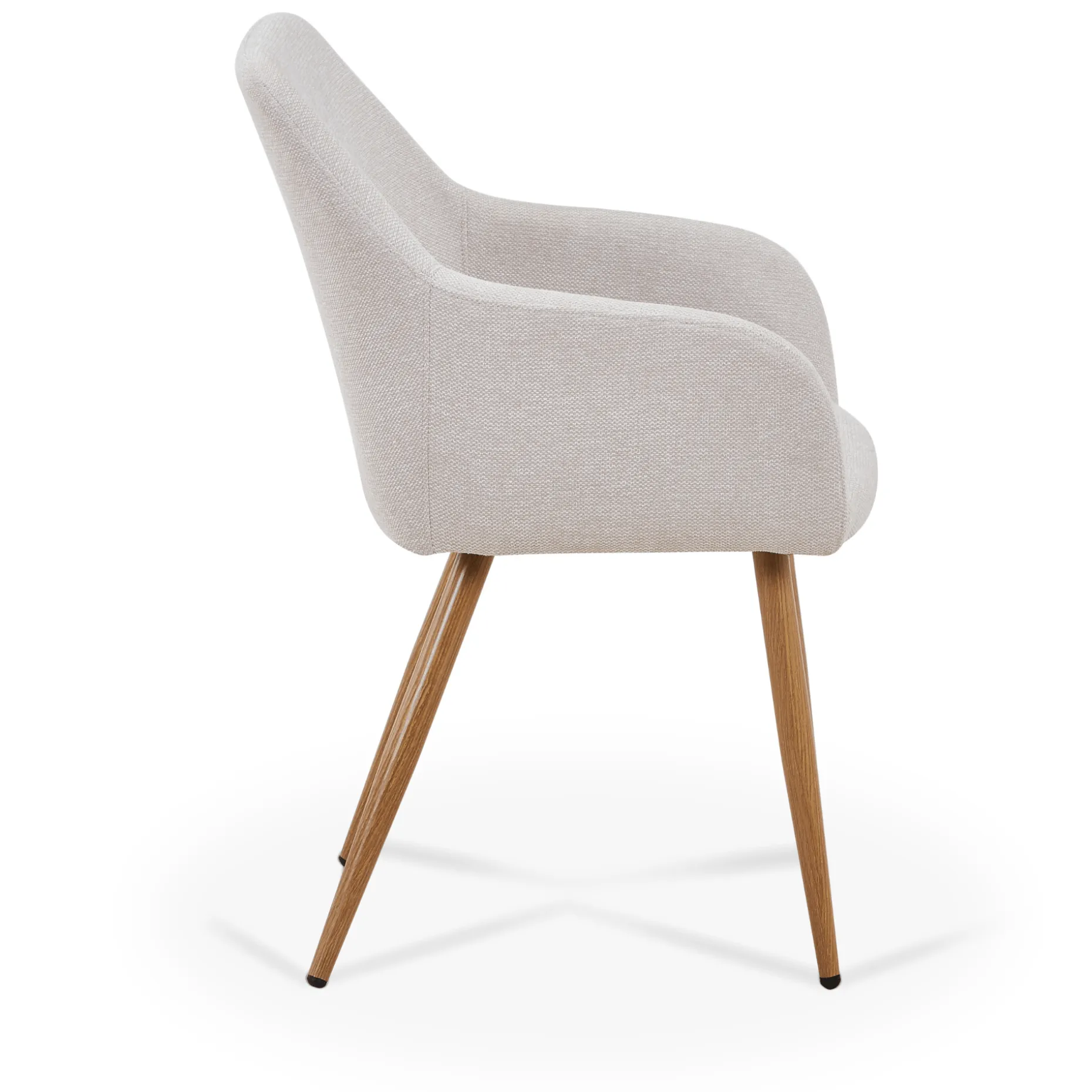 Jenna spisebordstol - beige tekstil med egelook