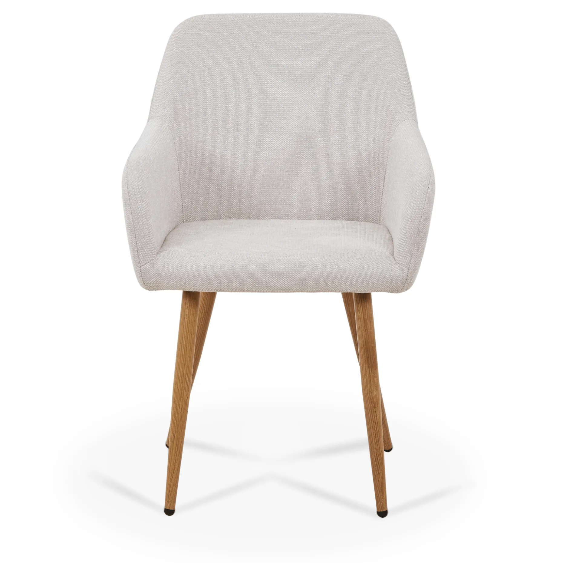 Jenna spisebordstol - beige tekstil med egelook